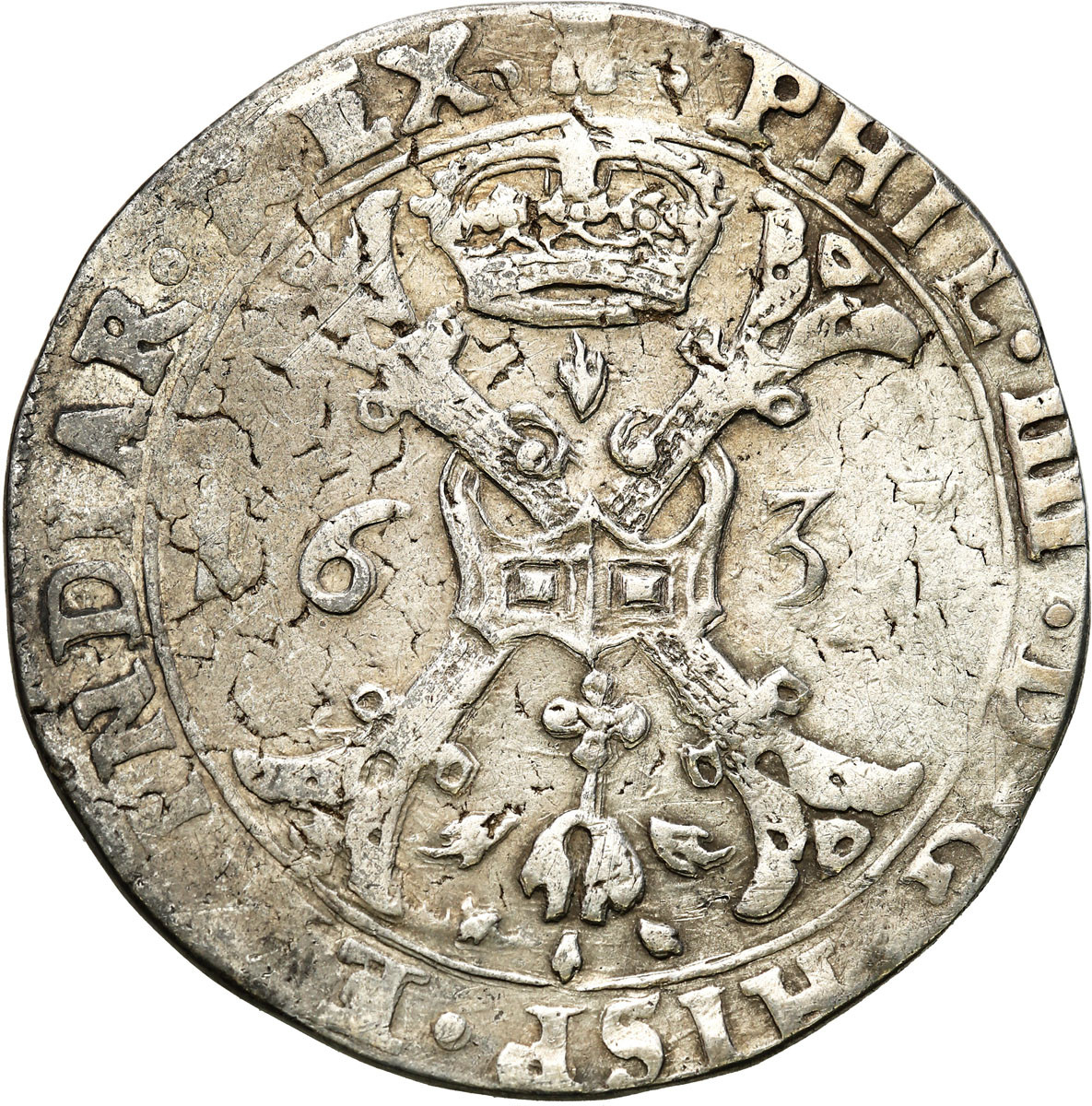 Niderlandy hiszpańskie, Filip IV (1621-1665). Patagon 1663?, Tournai
